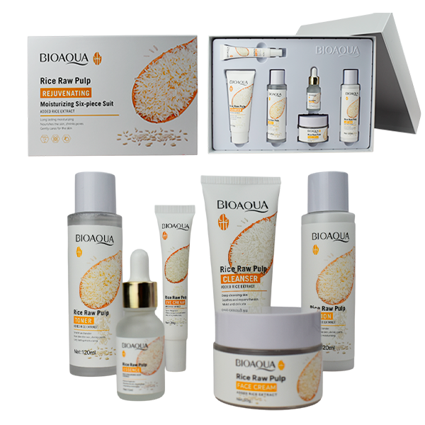Kit de skincare con extracto de arroz de 6 piezas - Bioaqua