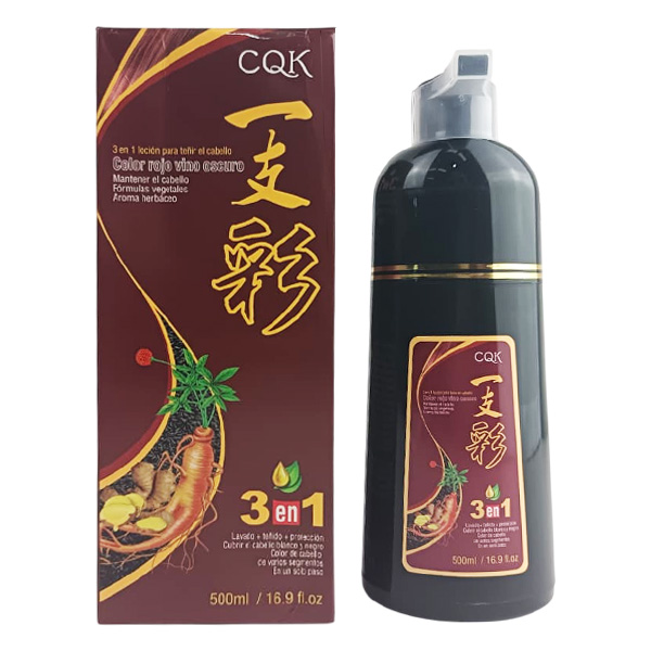 Shampoo con tinte color negro con formula vegetal - CQK