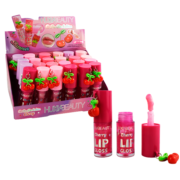 Brillo labial con llavero de cereza - HuxiaBeauty