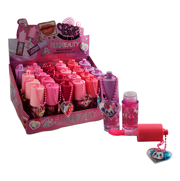 Brillo labial con llavero de corazón - HuxiaBeauty
