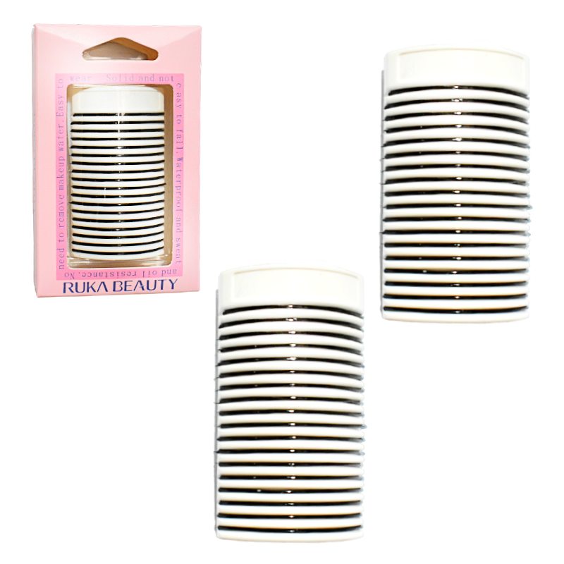Set de 18 tiras de pegamento p/pestañas ruka beauty empaque rosado